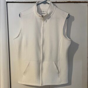 Karen Scott Ivory Textured Vest